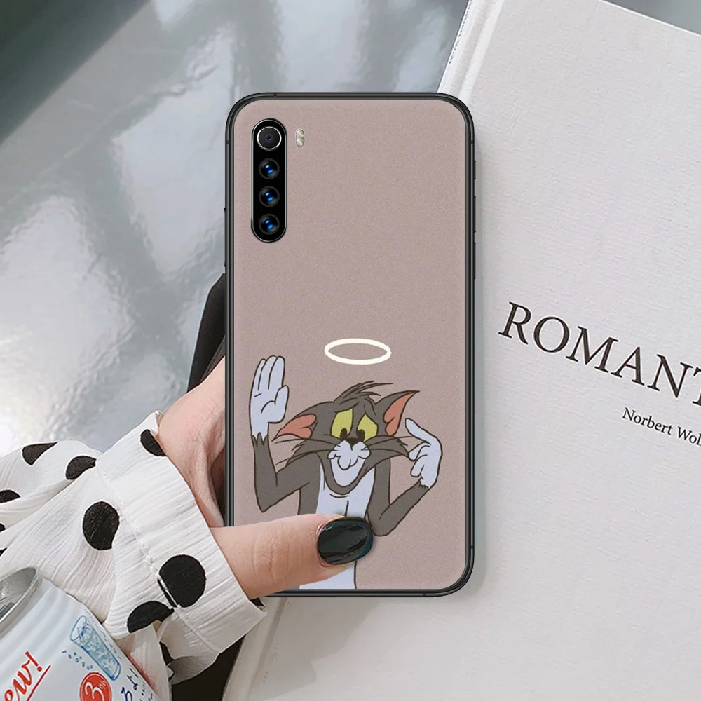 

Cartoon Cat Tom and mouse Jerry Phone Case For Xiaomi Redmi Note 7 8 8T 9 9S 4X 7 7A 9A K30 Pro Ultra Black black Cover Painting