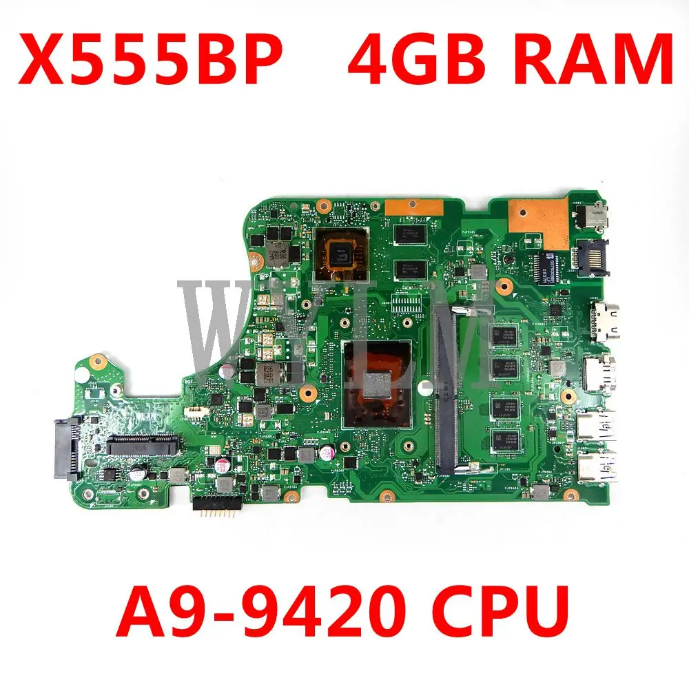 X555BP Laptop Motherboard for ASUS X555Q X555B X555BP K555B A555B K555Q  Mainboard 4GB-RAM A9-9420 CPU R5-M420