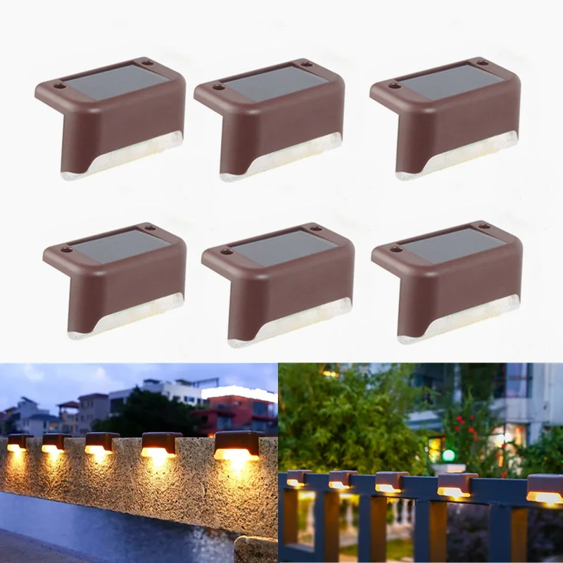 

1/4/8/16pcs LED Solar Stair Lamp IP65 Waterproof Outdoor Garden Pathway Yard Patio Stairs Steps Fence Lamps Solar Night Light