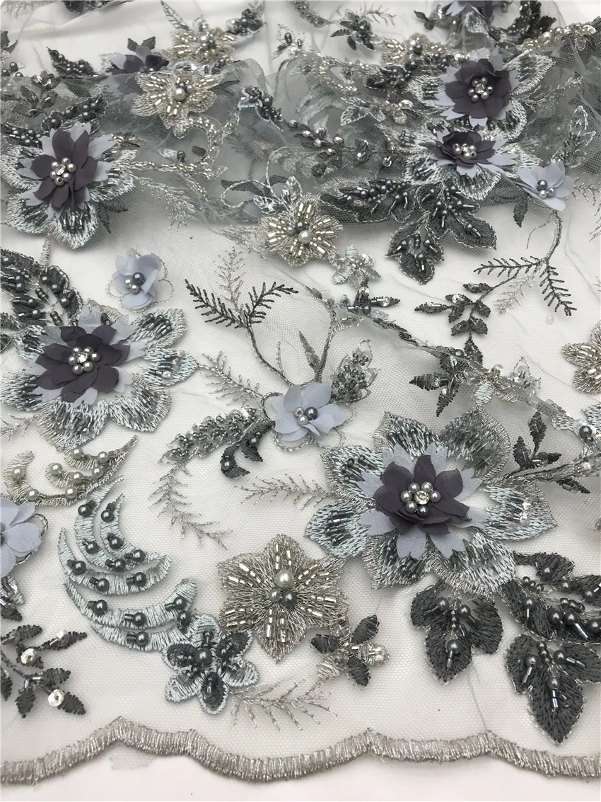 

Luxury Sequin Embroidery French Mesh Lace Latest African Laces Handmade Beaded SYJ-2186828 Dress Tulle Net Lace Fabric
