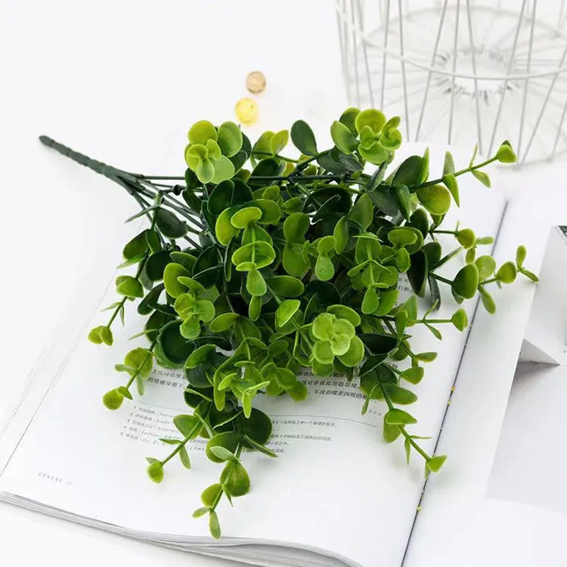 Искусственные листья эвкалипта пластиковые зеленые растения искусственные