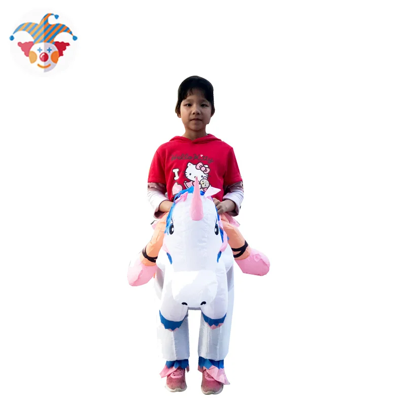 Inflatable Unicorn Costume-Fan Operated Adult Size Halloween Horse Rider |