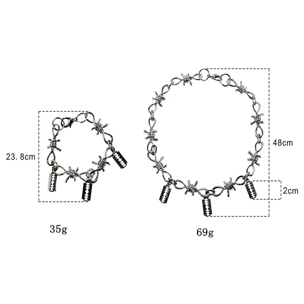 Набор из нержавеющей стали для женщин и мужчин колье чокер в стиле хип хоп панк