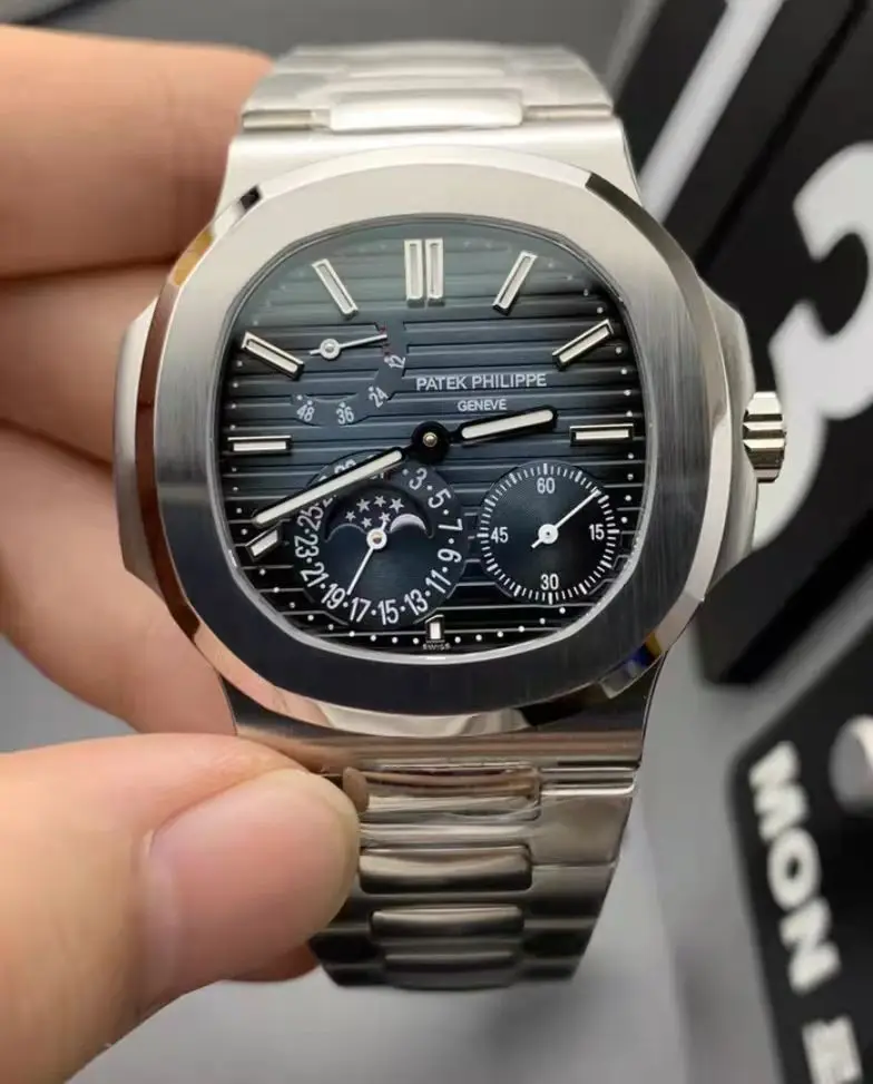 

2021 Latest 904L noob watch PP patek nautilus Cal 240 movement 5712 models blue dial moon phase super ultra