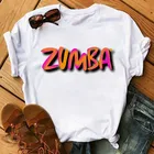 Женские футболки Maycaur Zumba для танцев в стиле хип-хоп, футболки в стиле Харадзюку с графическим принтом, топы, летняя модная футболка с коротким рукавом для девушек, Прямая поставка