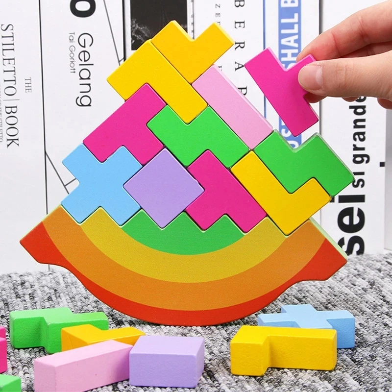 

Baby Toy Wooden Block balance Tetris chopping Blocks table Game Baby Brain Development baby Educational toys for childrens