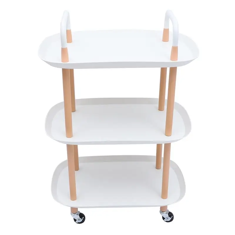 

Съемный стеллаж для хранения, трехуровневая тележка, практичная полка для хранения, кухонная полка для хранения овощей и фруктов (белая)