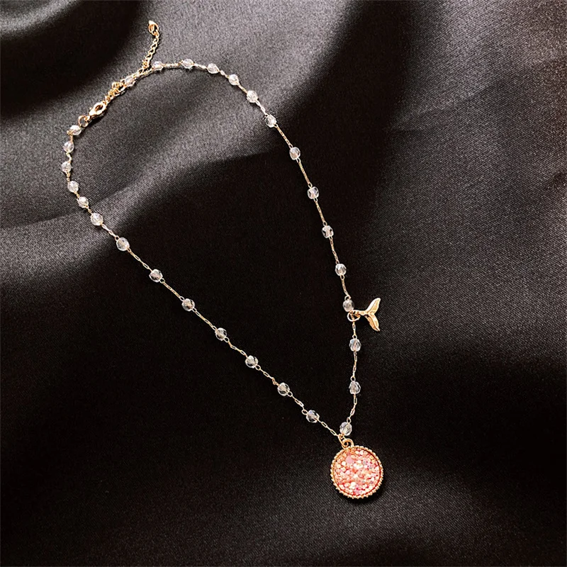 

Mermaid lady necklace sea daughter super fairy choker ins da fashion chocker crystal tassel necklace