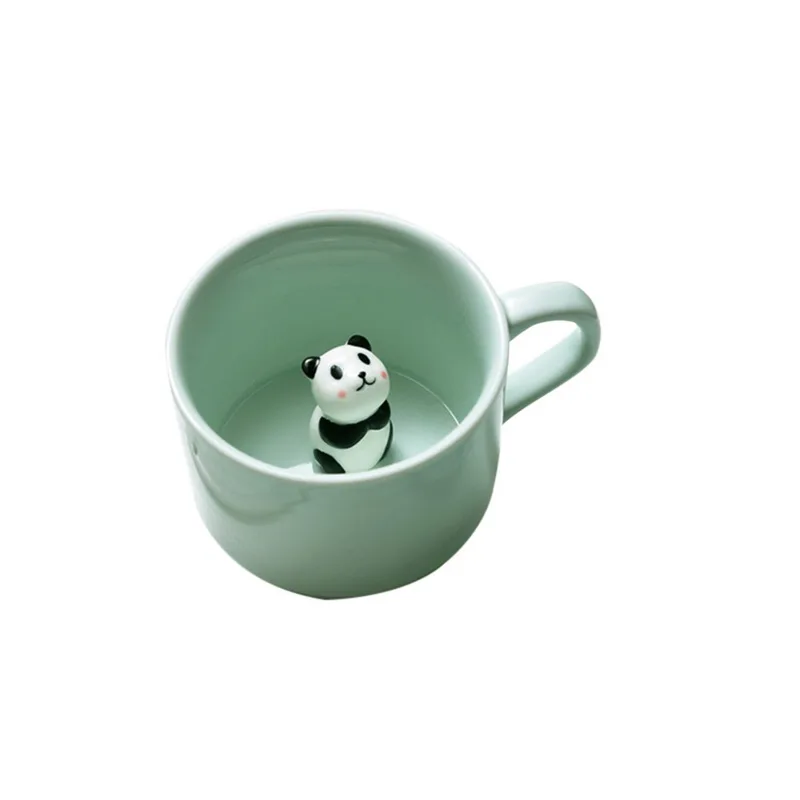 panda Hoomall, Мультяшные животные, керамические кружки, кофе, молоко, сок, лимон, чайная чашка, милые детские кружки, для дома, офиса, посуда для напитков, для кухни, аксессуары - Цвет: panda