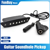 sh 85 black 6 hole soundhole pickup with active power strap end pin jack for acoustic guitar accessories