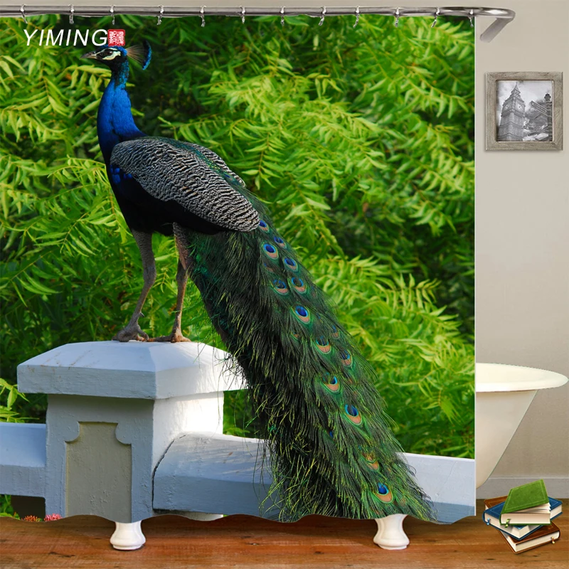 200x180 см ванная комната водонепроницаемый занавеска для душа 3D красивый Павлин
