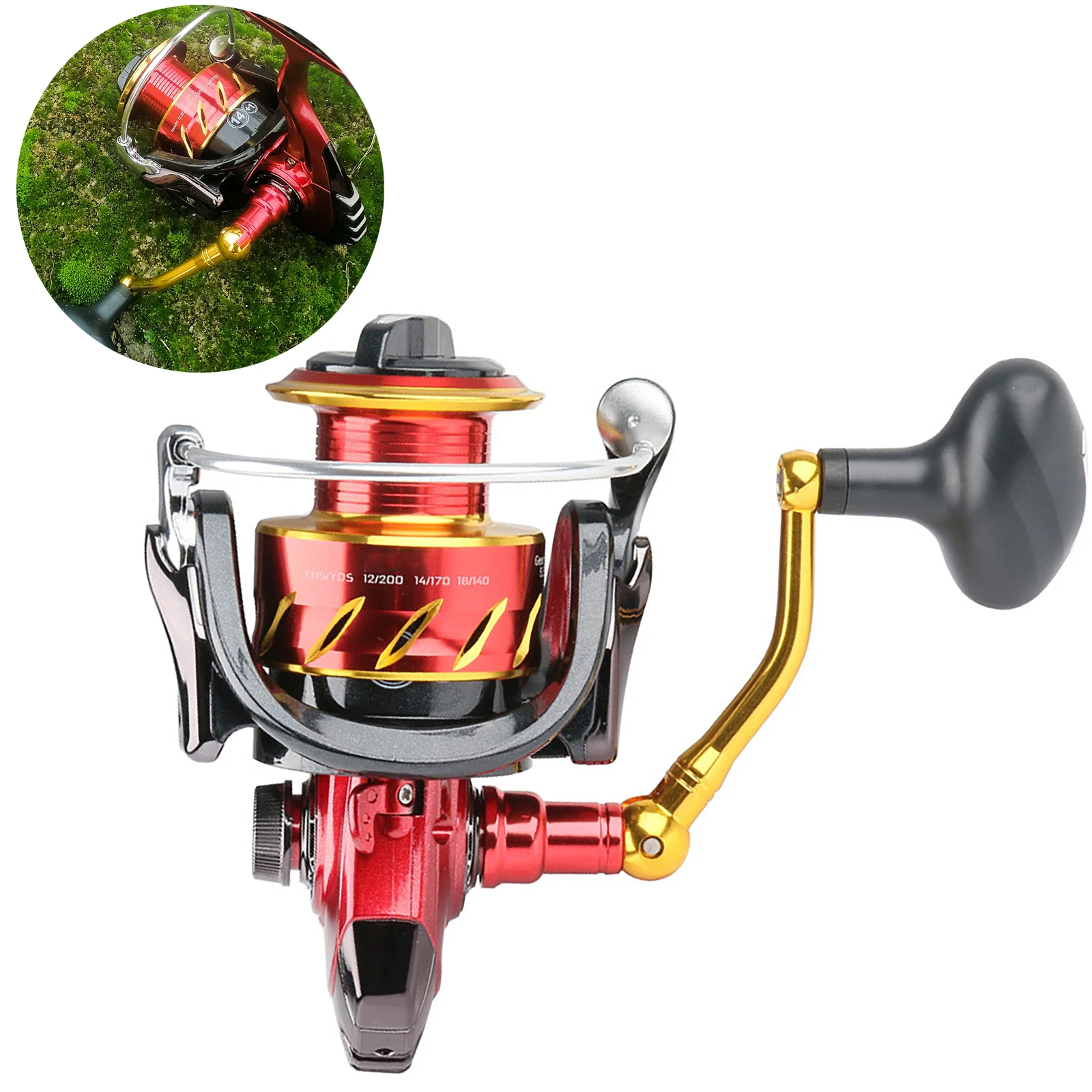 

Рыболовная спиннинговая катушка, металлическая катушка, шарикоподшипники, Рыболовная катушка для карпа, металлическая линия, чашка, снасть...