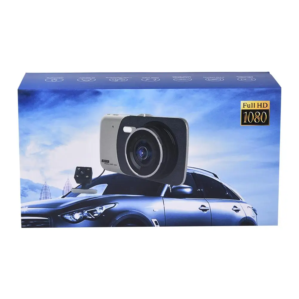 4-дюймовый Реверсивный видеорегистратор HD с ночным видением двумя записью