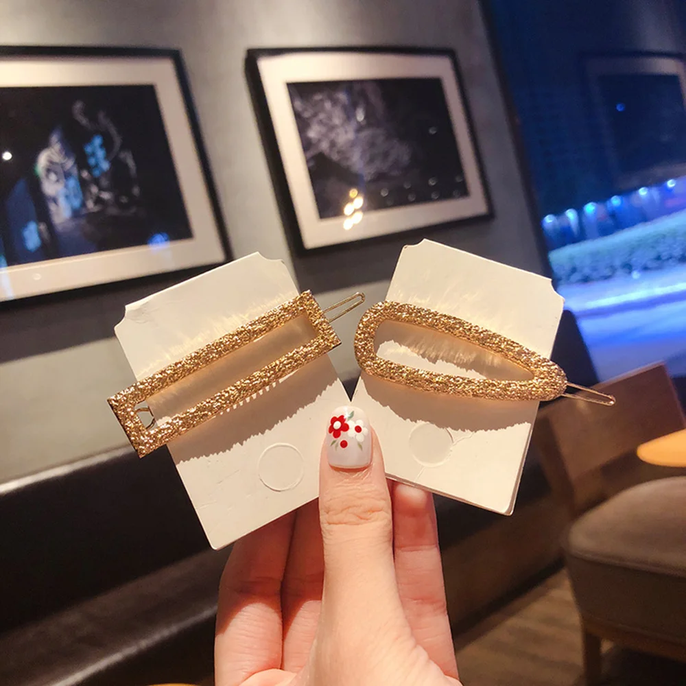 Новинка 2020 модные геометрические зажимы стразы в форме капли для волос