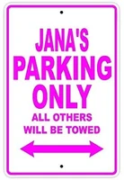 janas parking only caution warning notice aluminum metal sign