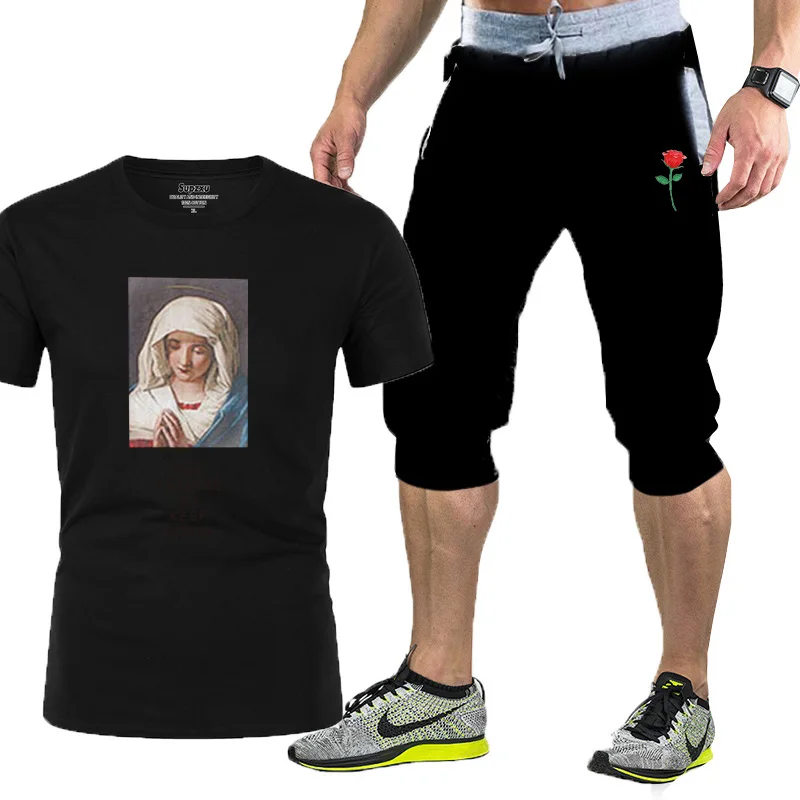 

New summer spoof Mona Lisa wear men's and women's T-shirt shorts fashion funny T-shirt casual suit jacket 2021
