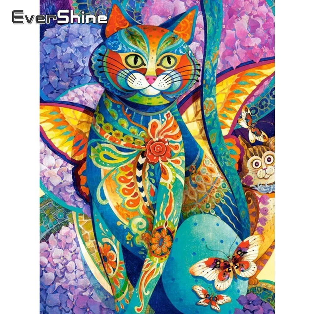 EverShine алмазная живопись новинка 2019 вышивка с котом квадратными стразами