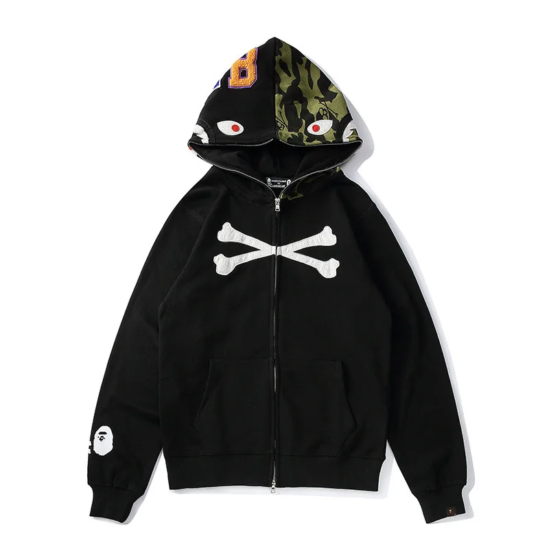 

Fashion br bape sweater mosaic camouflage skeleton men's women's jacket and Hoodie show