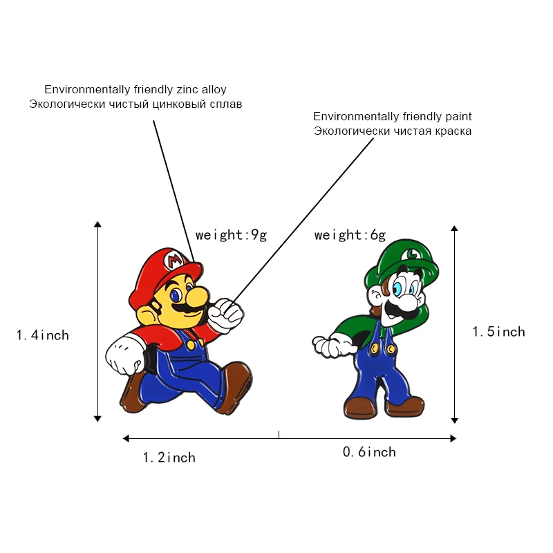Классическая игра лацкан Металлические Булавки Super Mario Bros. Пиксельные Мультяшные броши значки на рюкзак булавки ювелирные изделия подарок для фанатов игр друзей