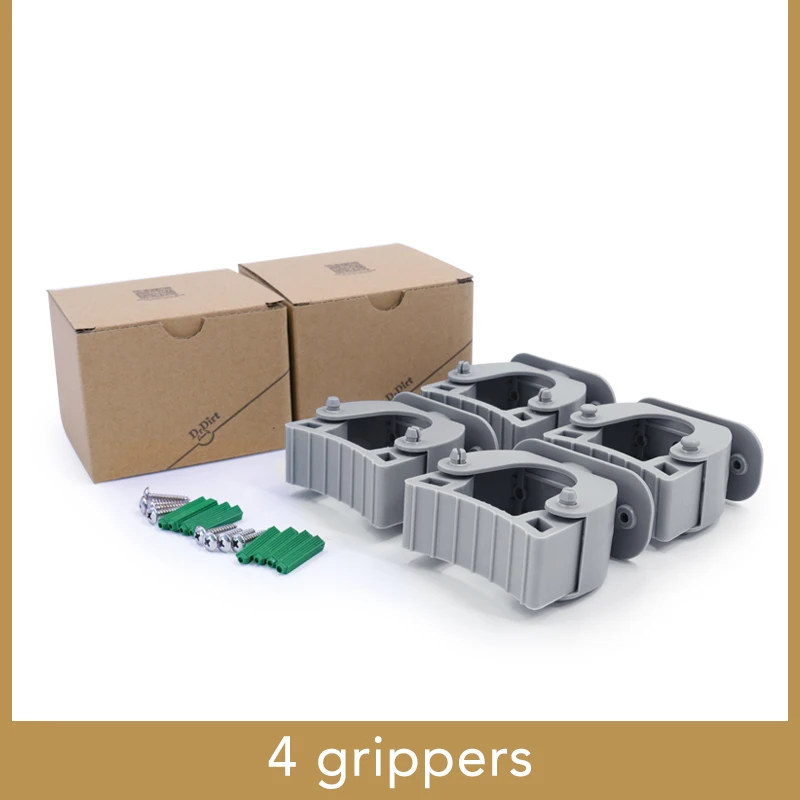 4pcs Настенный пластиковый держатель для швабры, органайзер, зажим, клейкая щетка, метла, вешалка, стеллаж для хранения, ванная комната, домашний гараж, подвесные инструменты - Цвет: 4pcs