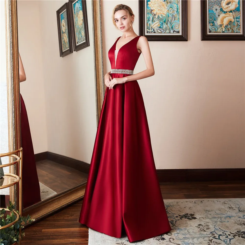 Женское атласное платье с открытой спиной Элегантное Длинное Вечернее Платье С