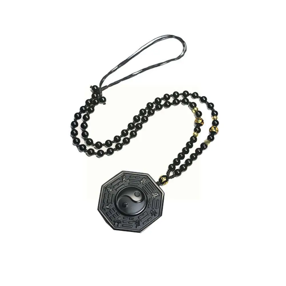 

Drop Shipping Black Obsidian Yin Yang Necklace Pendant Gift Pendent Accessories Men's Jewelry Chinese Jewelry Women's Bagua E9x6
