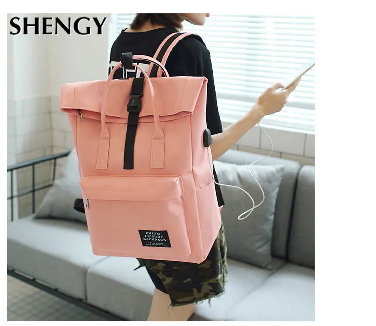 New Women External USB Charge Backpack Canvas Girls Laptop School Bags for Teens | Багаж и сумки