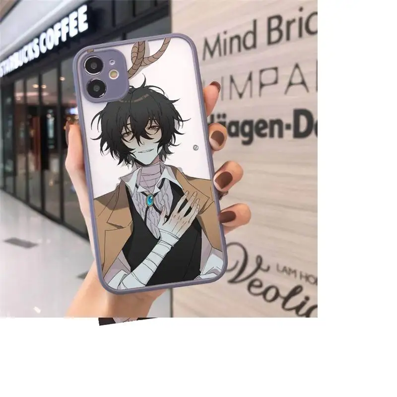 

Japan anime bungou stray Phone Case Matte For iPhone 12 Mini 11 Pro XR XS Max 7 8 Plus X Hard PC Back Cover