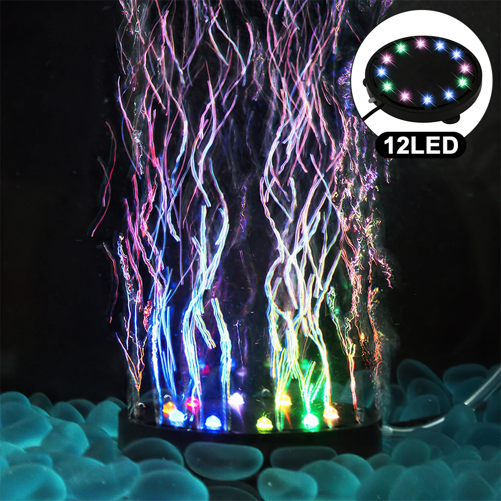 

12 LED Bubble Lights Submersible Underwater Waterproof Lamp Float with Light for Pools Piscina Swimming Pool Aquarium Fish Tank
