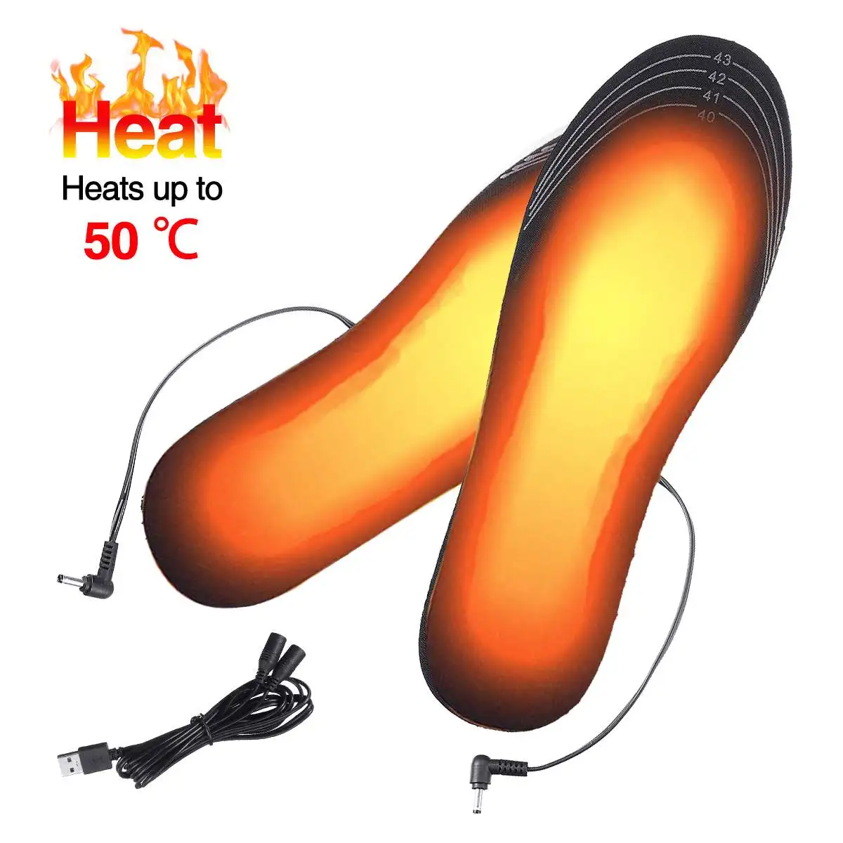 

USB Heated Shoe Insoles Feet Warm Sock Pad Mat Electrically Heating Insoles Washable Warm Thermal Insoles Unisex Outdoor Winter