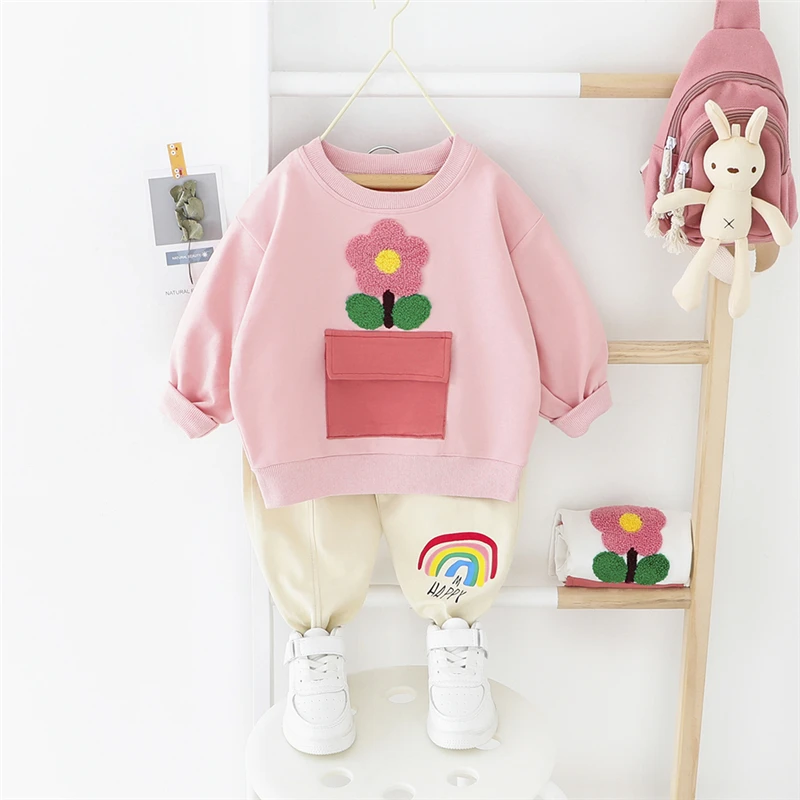 Весна 2020 комплекты одежды для маленьких девочек одежда малышей футболка с