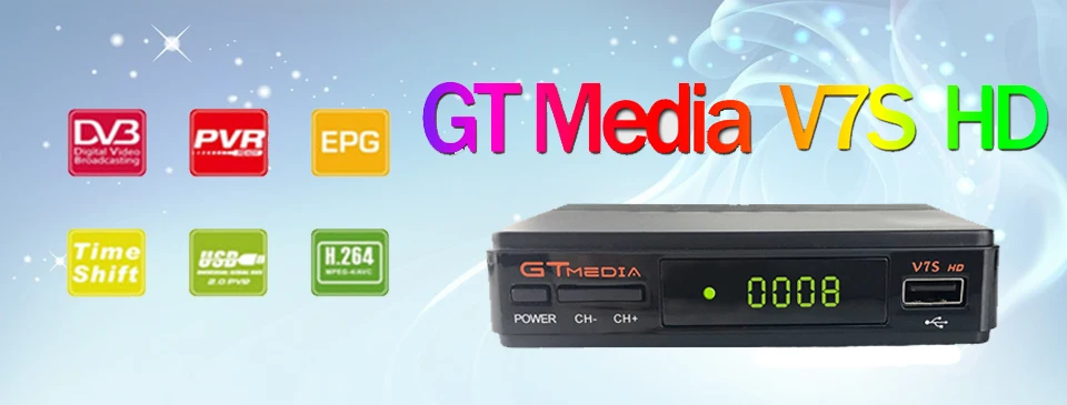 GTMEDIA V9 супер лучшее ТВ-цифра спутниковый телевизионный ресивер+ один год, Европейский 7-линия cccam блок питания USB2.0 декодер