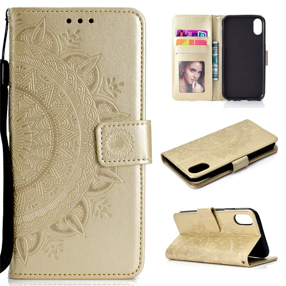 Mandala PU Leather Wallet flip phone case stand Cover for Apple iPhone X XR 8 7 plus 6 6s XS MAX funda 11 pro max |