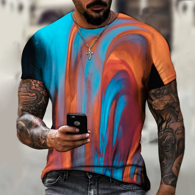 

Summer New Style European And American Street Cool Men's Summer T-shirt, Plus Size 3d Personalized Printing T-shirt