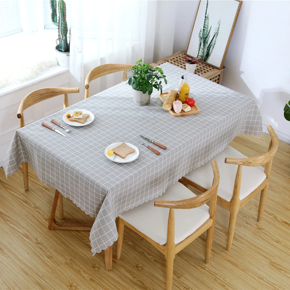 Скатерть из хлопка и льна прямоугольная Водонепроницаемая маслостойкая для