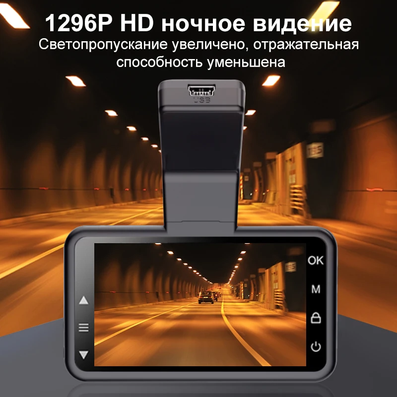 AZDOME M17 видеорегистратор 1080P с двумя объективами Автомобильная камера ночного