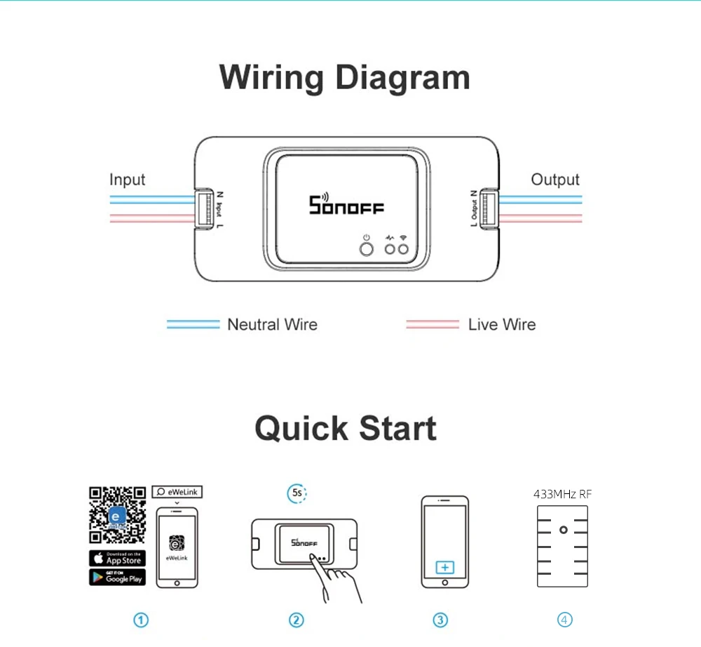 Sonoff 433 МГц DIY RF R3 переключатель Wifi 220 VLight/Голосовое управление для Alexa/Google Assistant умный дом беспроводной переключатель