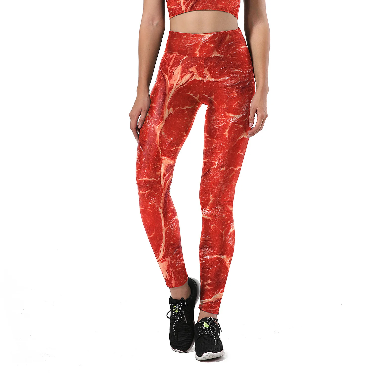 Спортивный костюм с объемным принтом мяса спортивный жилетом и штанами