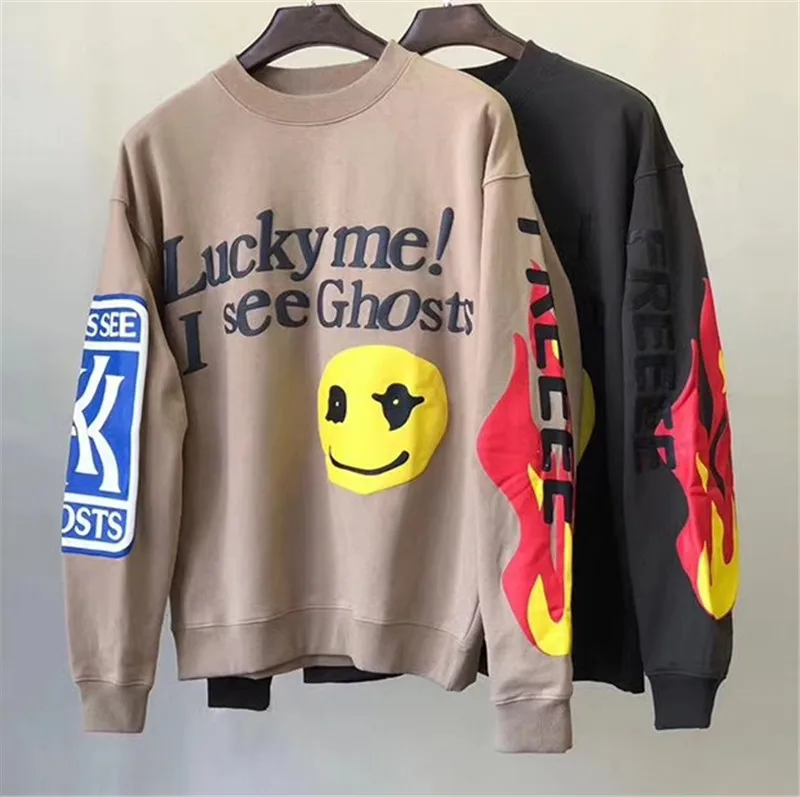 

20FW 3D Printing Kanye CPFM.XYZ W.W.C.D. CPFM KIDS SEE GHOSTS Sweatshirts Men Women Best Quality Lucky Me I See Ghosts Hooded