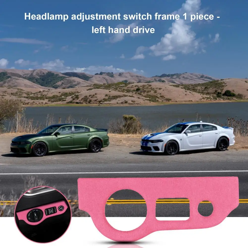 

Headlight Switch Frame Trim Durable Faux Suede Headlight Switch Panel Cover Sticker Raider Challenger 2015-2020 Left Drive