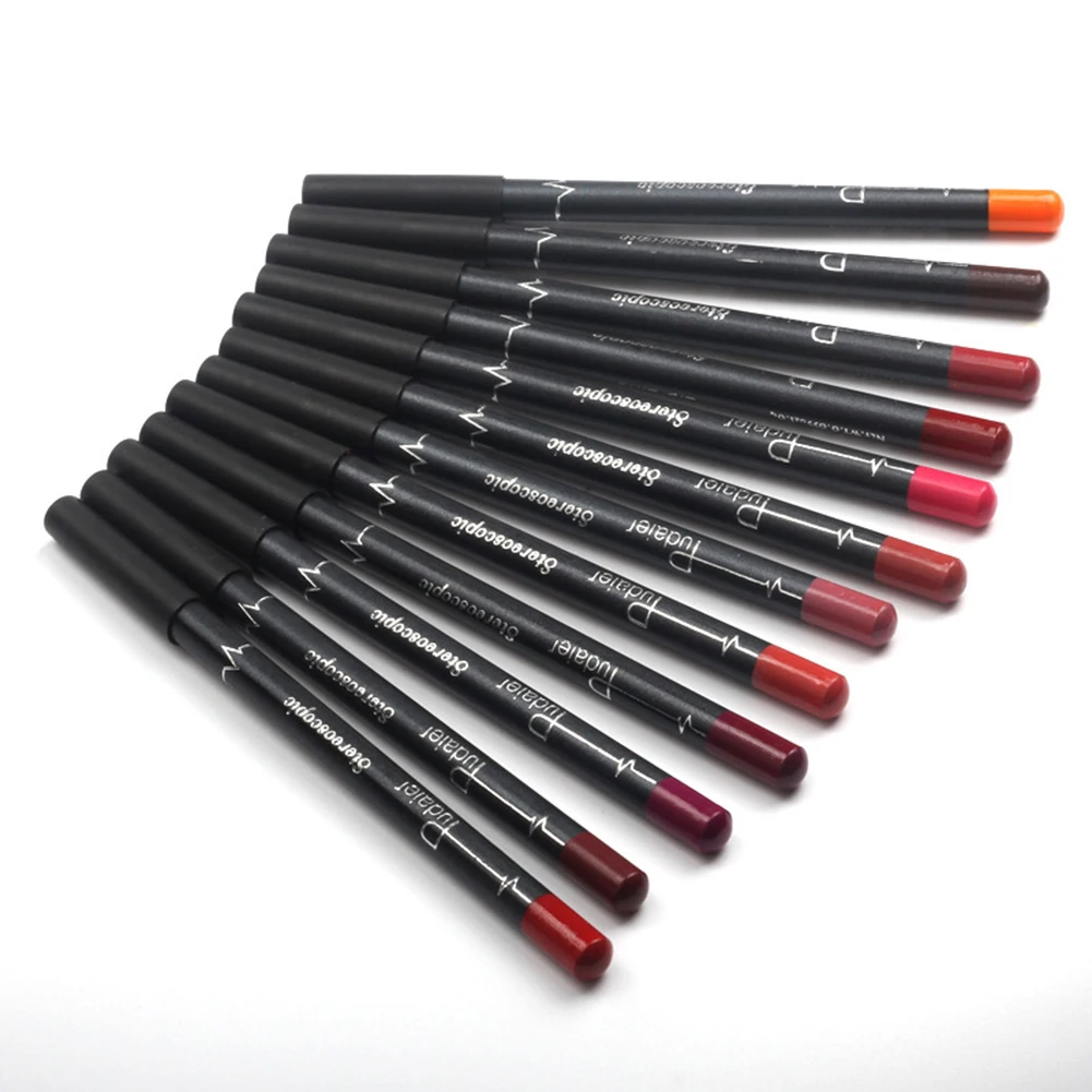 

12pcs/set Professional Matte Lip Liner Pencil Set Waterproof Long Lasting Smooth Natural Lipliner Pen Makeup Cosmetic Tools Kit