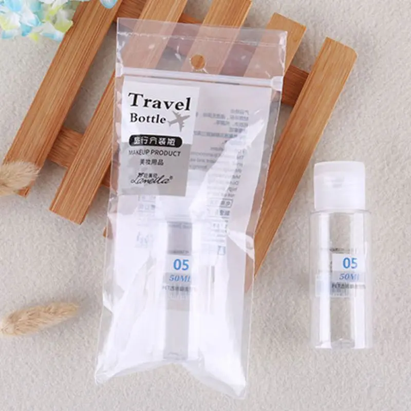 50 мл прозрачный пластиковый многоразовый флип топ пустая бутылка для