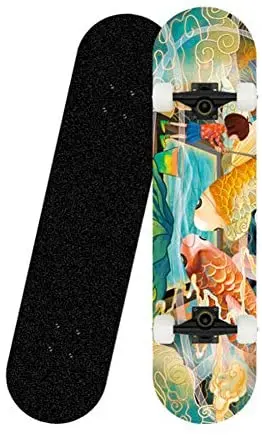 

Скейтборды 31x8 дюймов для начинающих детей мальчиков девочек взрослых молодежи-Стандартные скейтборды с 7 укладками Кленовая колода для нач...