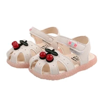 summer baby sandals for girls cherry closed toe toddler infant kids princess walkers baby little girls shoes sandals size 15 25