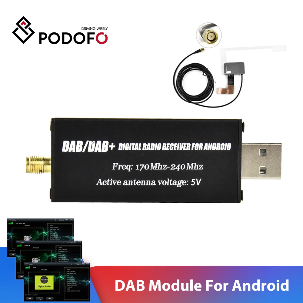 Автомобильная стереоприемник Podofo DAB цифровая антенна + адаптер тюнер аудио USB