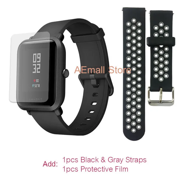 [Русский язык] Xiaomi Amazfit Bip Смарт часы мужские Huami Amazfit GPS Smartwatch темп Lite IP68 Водонепроницаемый сердечного ритма 45 дней Батарея часы смарт умные часы xiaomi - Цвет: Gray Film