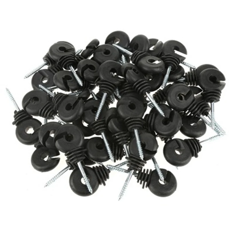 

50Pcs Electric Fence Offset Ring Insulator Fencing Screw in Posts Wire Safe Agricultural Garden Supplies Accessories