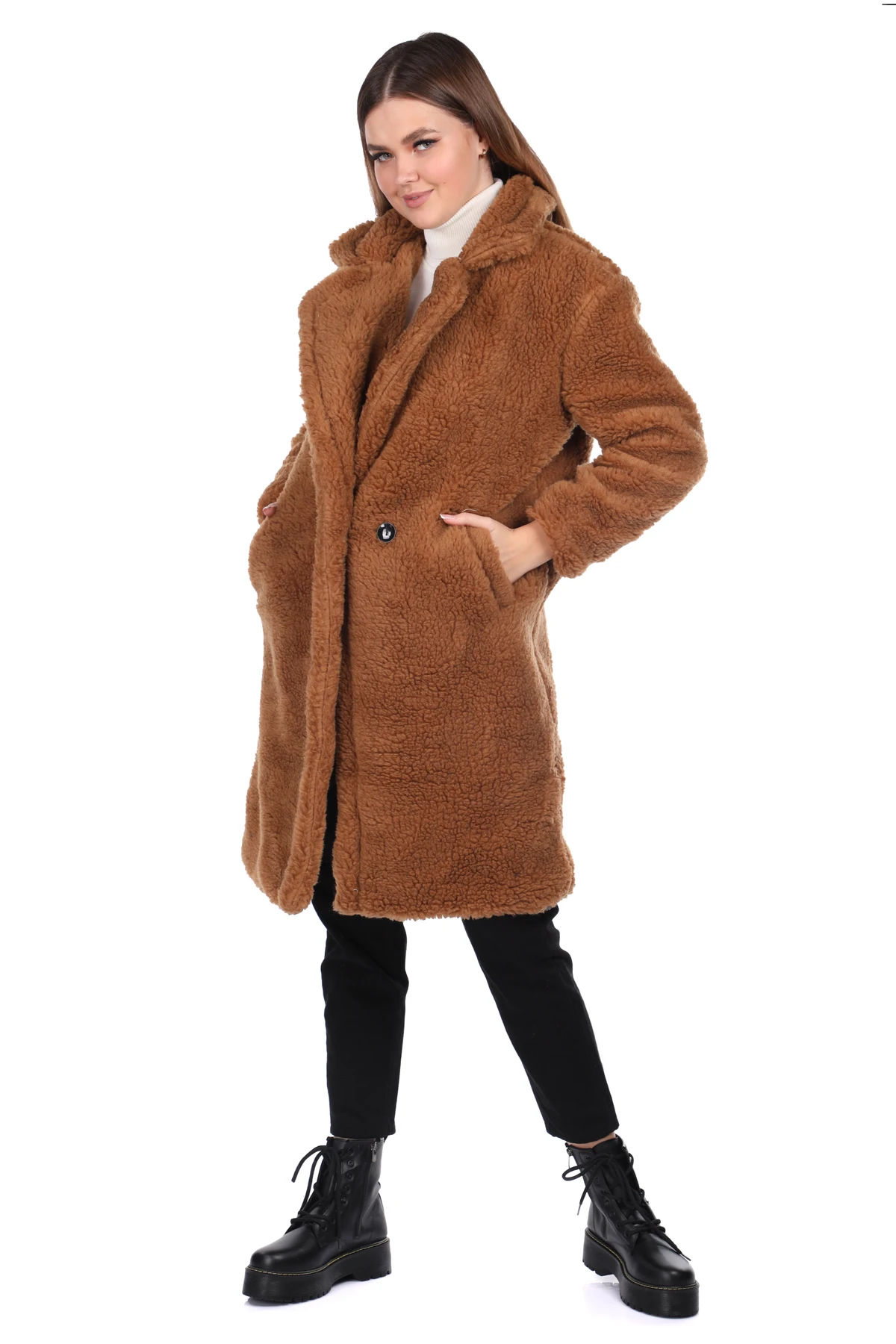 

Teddy Plush Oversize Brown Woman Coat