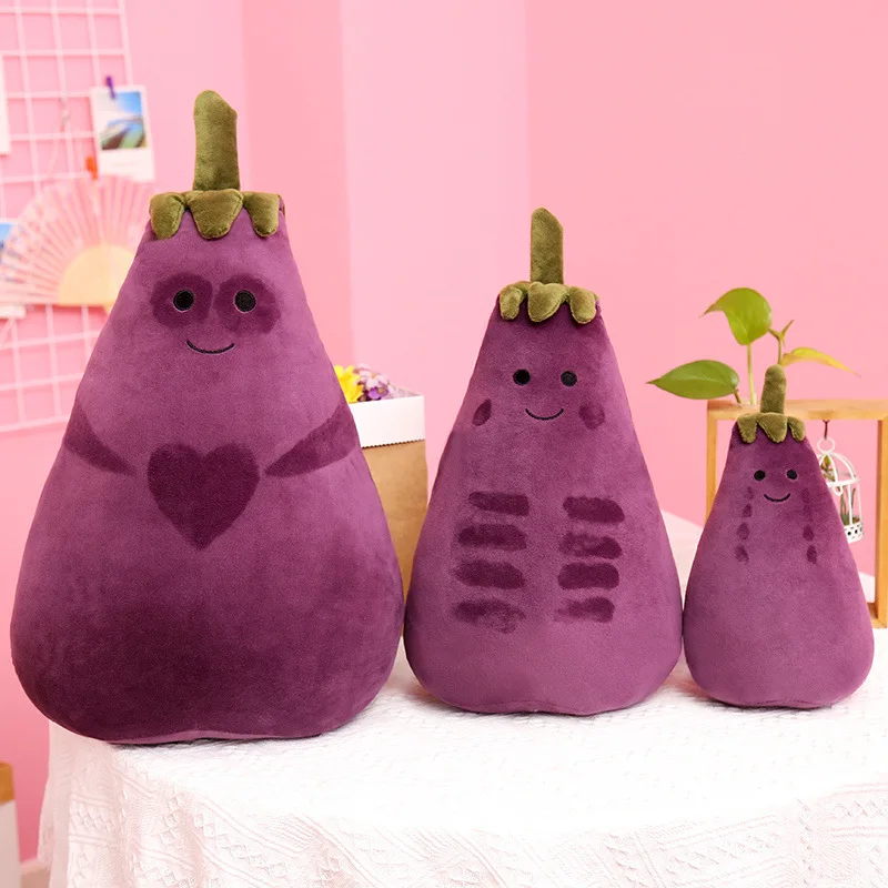 

Free ship 25/40/50/75cm purple eggplant doll plush toy creative vegetable puppet girl pillow hugs kid stuffed toys birthday gift
