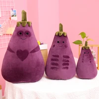 free ship 25405075cm purple eggplant doll plush toy creative vegetable puppet girl pillow hugs kid stuffed toys birthday gift